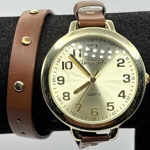 Gold Aeropostale Layered Watch